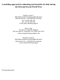 Cover page of A Modeling Approach for Estimating Total Mortality for Italy During the First and Second World Wars