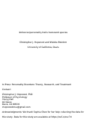 Cover page: Antisocial Personality Traits Transcend Species