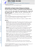 Cover page: Inflammation and Improvement of Depression Following Electroconvulsive Therapy in Treatment-Resistant Depression.