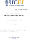Cover page: The 'Supply-of-Storage' for Natural Gas in California