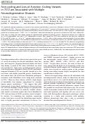 Cover page: Non-coding and Loss-of-Function Coding Variants in TET2 are Associated with Multiple Neurodegenerative Diseases