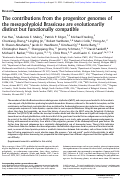 Cover page: The contributions from the progenitor genomes of the mesopolyploid Brassiceae are evolutionarily distinct but functionally compatible