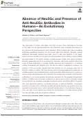 Cover page: Absence of Neu5Gc and Presence of Anti-Neu5Gc Antibodies in Humans—An Evolutionary Perspective