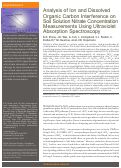 Cover page: Analysis of Ion and Dissolved Organic Carbon Interference on Soil Solution Nitrate Concentration Measurements Using Ultraviolet Absorption Spectroscopy