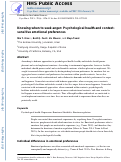 Cover page: Knowing when to seek anger: Psychological health and context-sensitive emotional preferences