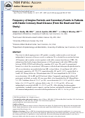 Cover page: Frequency of Angina Pectoris and Secondary Events in Patients With Stable Coronary Heart Disease (from the Heart and Soul Study)