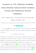 Cover page: Comment on “CO2 Utilization Feasibility Study: Dimethyl Carbonate Direct Synthesis Process with Dehydration Reactive Distillation”