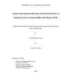 Cover page: Analytical and experimental study of seismic performance of reinforced concrete frames infilled with masonry walls