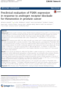 Cover page: Preclinical evaluation of PSMA expression in response to androgen receptor blockade for theranostics in prostate cancer