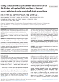 Cover page: Safety and acute efficacy of catheter ablation for atrial fibrillation with pulsed field ablation vs thermal energy ablation: A meta-analysis of single proportions.