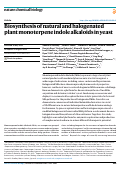 Cover page: Biosynthesis of natural and halogenated plant monoterpene indole alkaloids in yeast