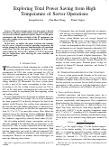 Cover page of Exploring Total Power Saving from High Temperature of Server Operations