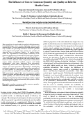 Cover page: The Influence of Cues to Consensus Quantity and Quality on Belief in Health  Claims