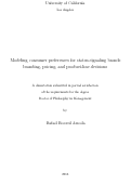 Cover page: Modeling consumer preferences for status-signaling brands: branding, pricing, and product-line decisions