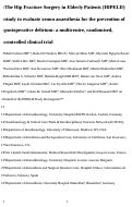 Cover page: The hip fracture surgery in elderly patients (HIPELD) study to evaluate xenon anaesthesia for the prevention of postoperative delirium: a multicentre, randomized clinical trial