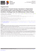 Cover page: Contribution of post-trauma insomnia to depression and posttraumatic stress disorder in women service members: findings from the Millennium Cohort Study.