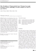 Cover page: The Evolution of Transcranial Laser Therapy for Acute Ischemic Stroke, Including a Pooled Analysis of NEST-1 and NEST-2