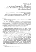 Cover page: Il significato fitogeografico delle prime ricerche floristiche sul versante piemontese delle Alpi occidentali