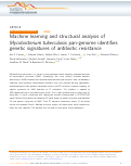 Cover page: Machine learning and structural analysis of Mycobacterium tuberculosis pan-genome identifies genetic signatures of antibiotic resistance