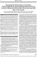 Cover page: Assessing the Performance of 3 Human Immunodeficiency Virus Incidence Risk Scores in a Cohort of Black and White Men Who Have Sex With Men in the South