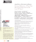 Cover page: Energy Efficiency: What Has Research Delivered in the Last 40 Years?