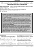 Cover page: A Previously Healthy Infant with Lemierre Syndrome in the Emergency Department: Case Report