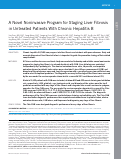 Cover page: A Novel Noninvasive Program for Staging Liver Fibrosis in Untreated Patients With Chronic Hepatitis B.