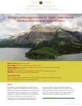 Cover page: Emerging policy opportunities for United States–Canada transboundary connectivity conservation