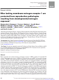 Cover page: Mice lacking membrane estrogen receptor 1 are protected from reproductive pathologies resulting from developmental estrogen exposure