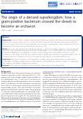 Cover page: The origin of a derived superkingdom: how a gram-positive bacterium crossed the desert to become an archaeon