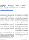 Cover page: Realizing Present and Future Promise of DIY Biology and Medicine through a Trust Architecture