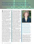 Cover page of Transplant Nurse Practitioner Creates a New Role at UC San Diego Medical Center