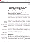 Cover page: Partial Body Mass Recovery After Caloric Restriction Abolishes Improved Glucose Tolerance in Obese, Insulin Resistant Rats