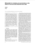 Cover page: EM Models for Evaluating Rain Perturbation on the NRCS of the Sea Surface Observed Near Nadir