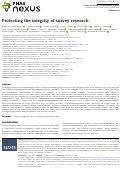 Cover page: Protecting the integrity of survey research.