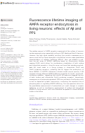 Cover page: Fluorescence lifetime imaging of AMPA receptor endocytosis in living neurons: effects of Aβ and PP1
