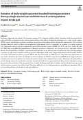 Cover page: Variation of body weight supported treadmill training parameters during a single session can modulate muscle activity patterns in post-stroke gait