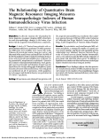 Cover page: The Relationship of Quantitative Brain Magnetic Resonance Imaging Measures to Neuropathologic Indexes of Human Immunodeficiency Virus Infection