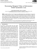 Cover page: Decreasing Marginal Value of Information Under Symmetric Loss