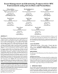 Cover page: Event Management and Monitoring Framework for HPC Environments using ServiceNow and Prometheus