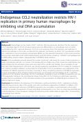 Cover page: Endogenous CCL2 neutralization restricts HIV-1 replication in primary human macrophages by inhibiting viral DNA accumulation