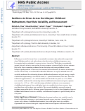 Cover page: Resilience to stress across the lifespan: Childhood maltreatment, heart rate variability, and bereavement.