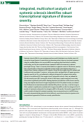 Cover page: Integrated, multicohort analysis of systemic sclerosis identifies robust transcriptional signature of disease severity.