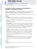 Cover page: Association of Primary Language and Hospitalization for Ambulatory Care Sensitive Conditions