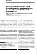 Cover page: Molecular genetic delineation of 2q37.3 deletion in autism and osteodystrophy: report of a case and of new markers for deletion screening by PCR