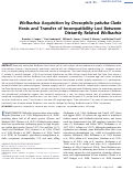 Cover page: Wolbachia Acquisition by Drosophila yakuba-Clade Hosts and Transfer of Incompatibility Loci Between Distantly Related Wolbachia