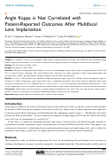 Cover page: Angle Kappa is Not Correlated with Patient-Reported Outcomes After Multifocal Lens Implantation