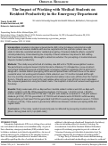 Cover page: The Impact of Working with Medical Students on Resident Productivity in the Emergency Department