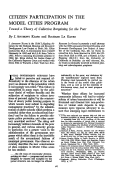 Cover page: Citizen Participation in the Model Cities Program - Toward a Theory of Collective Bargaining for the Poor