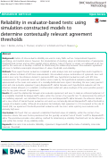 Cover page: Reliability in evaluator-based tests: using simulation-constructed models to determine contextually relevant agreement thresholds